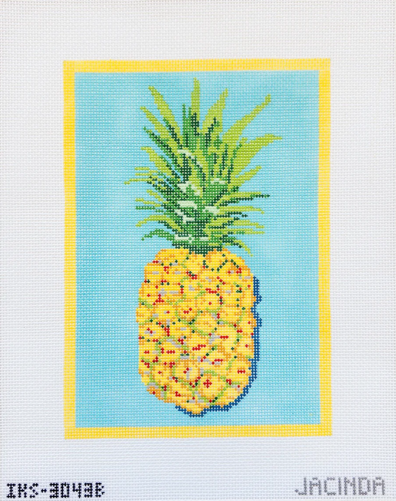 initial k Pineapple LG needlepoint canvas