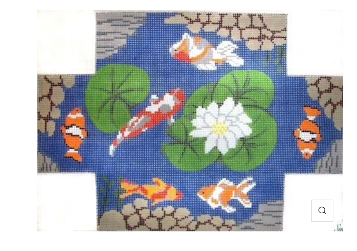 j child Koi Pond Brick Cover needlepoint canvas