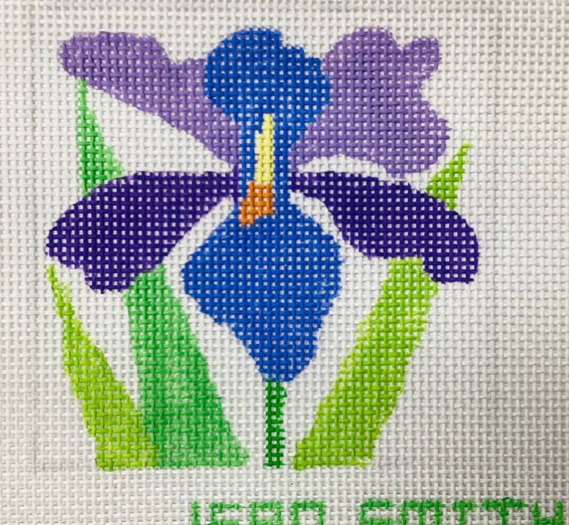 jean smith Coaster iris 59F needlepoint canvas