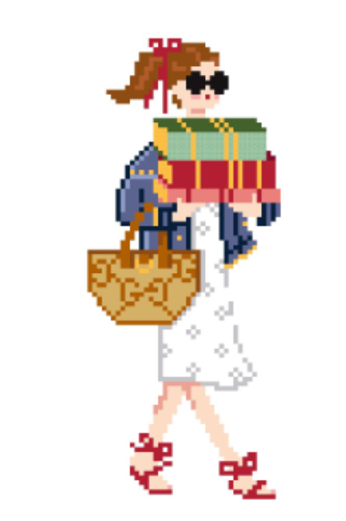 jennifer vallez Bookstore Girl Fair Skin needlepoint canvas