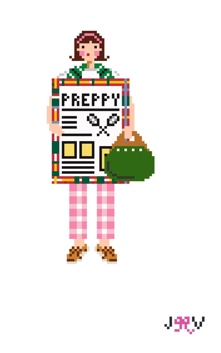 jennifer vallez Preppy Girl needlepoint canvas