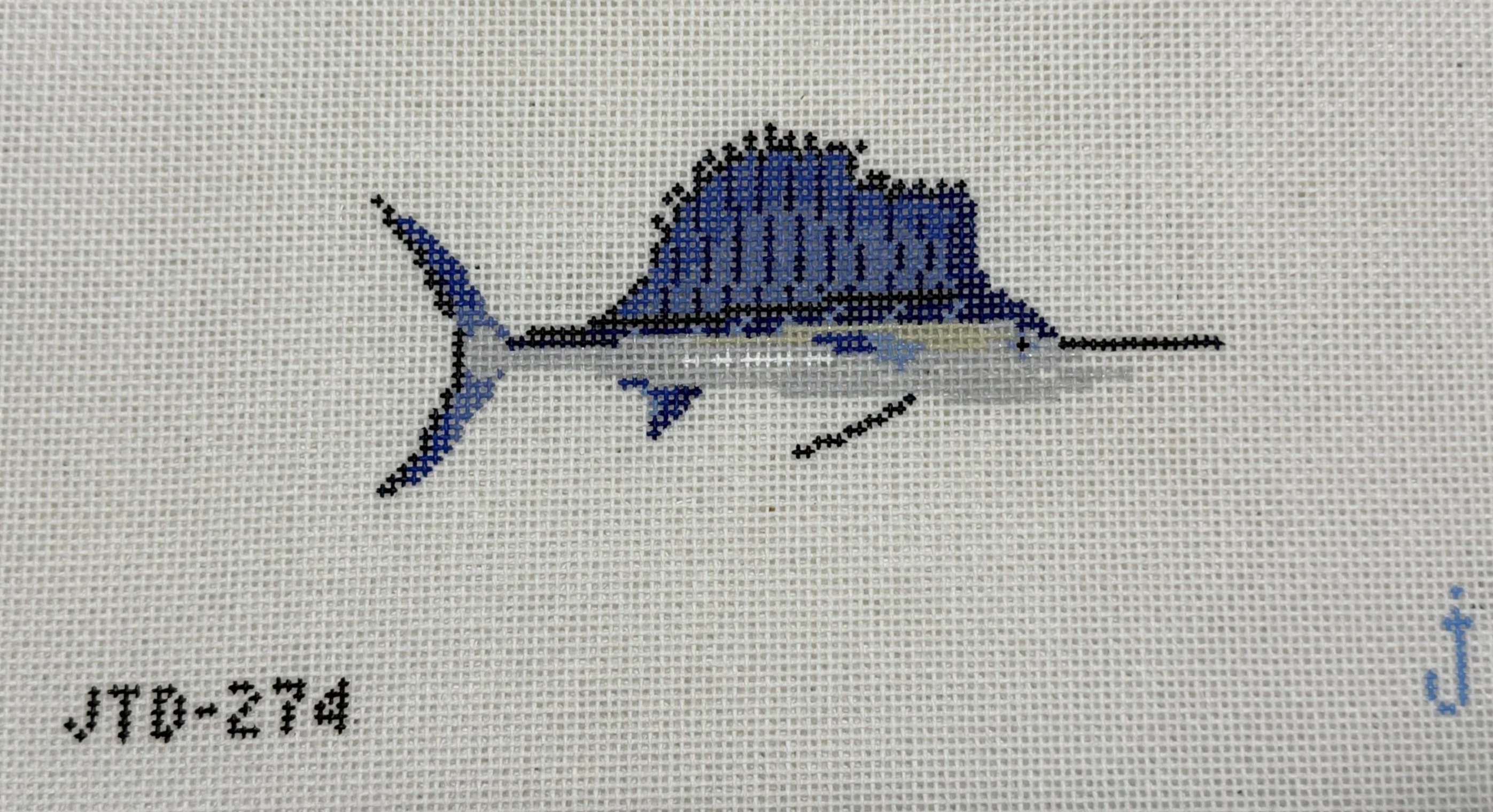 jessica tongel Sailfish needlepoint canvas