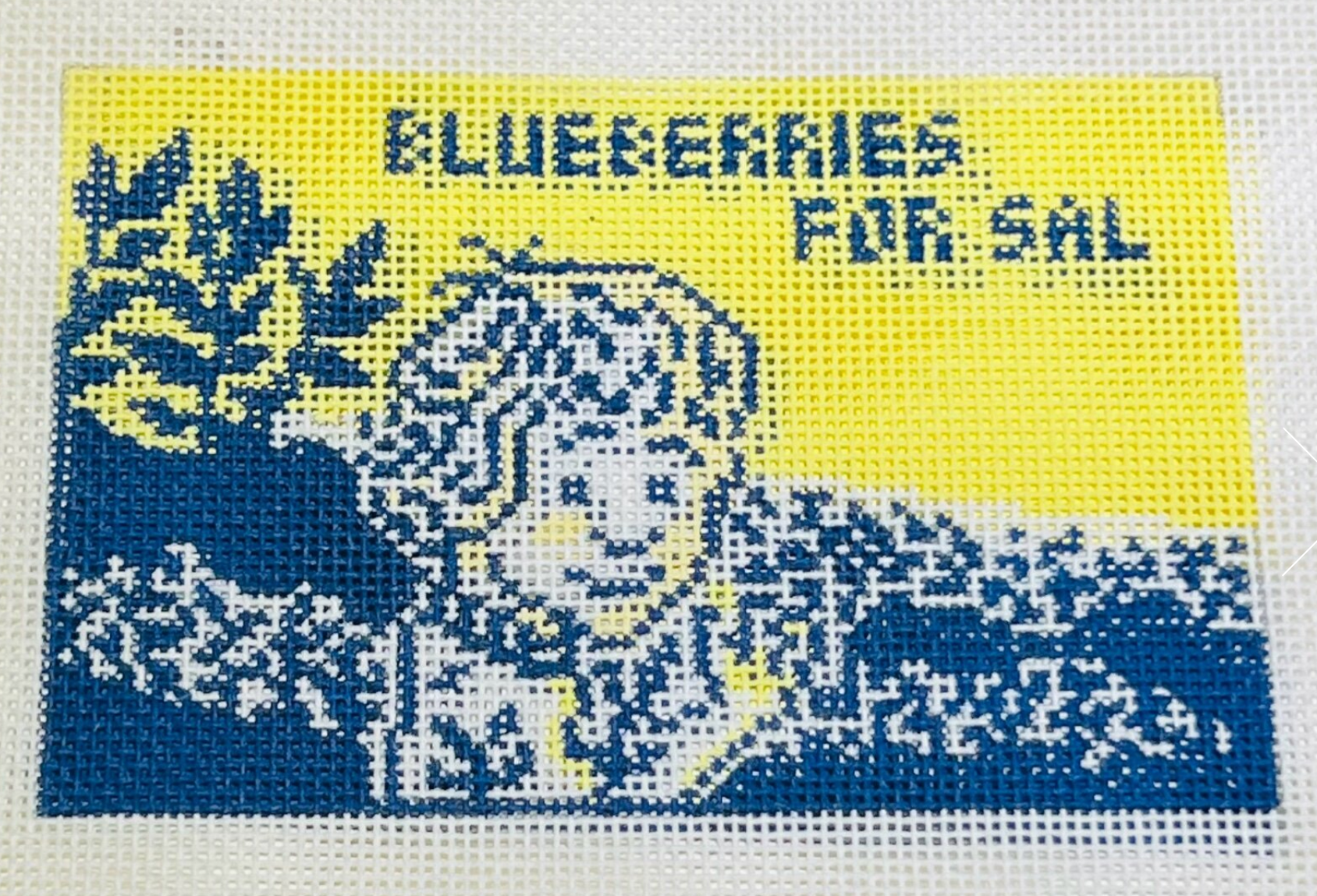 jessica tongel blueberries for sal needlepoint canvas