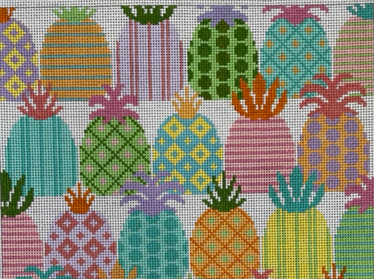judi and co pineapples needlepoint canvas