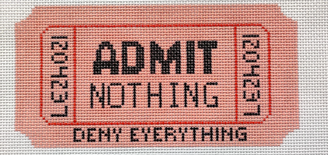 judy tasch admit nothing needlepoint canvas