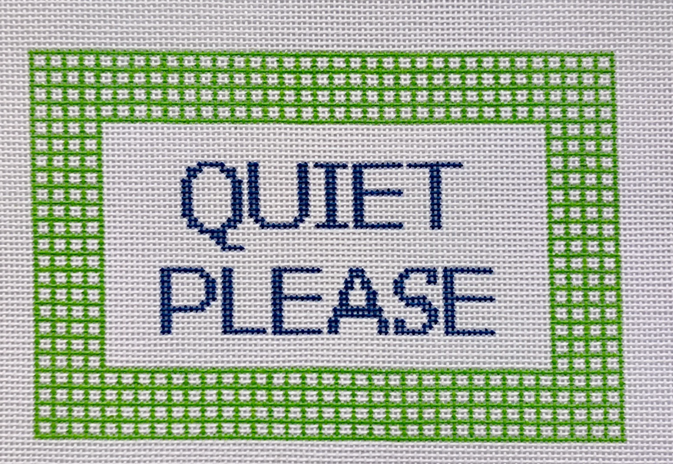 judy tasch quiet please needlepoint canvas