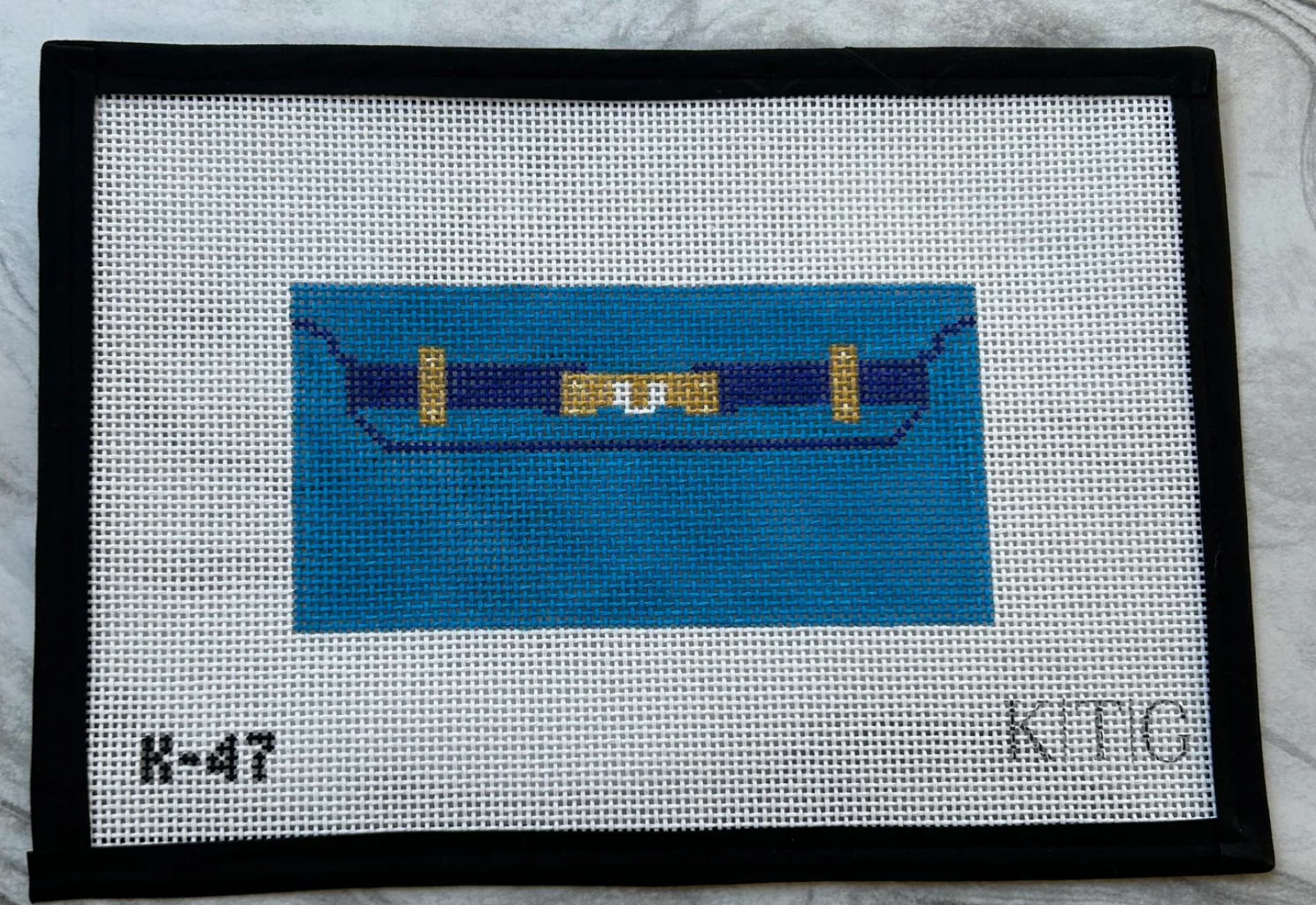 kate the great ktg mini blue clutch insert needlepoint canvas