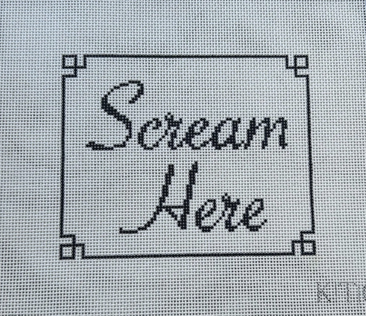 kate the great ktg scream here pillow needlepoint canvas