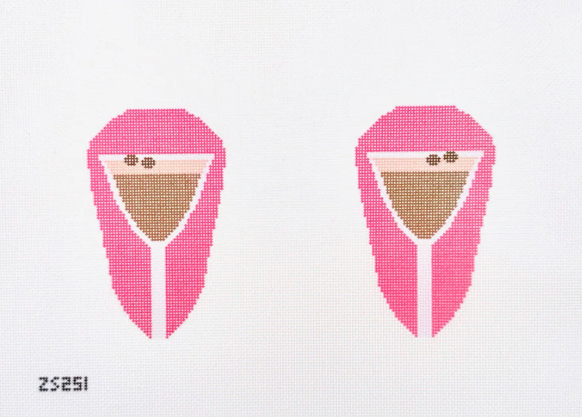 kc Espresso Martini Scissors Case needlepoint Printed Canvas