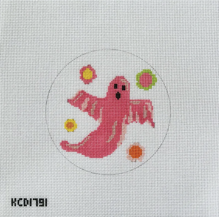 kc Pink Groovy Ghost needlepoint Canvas