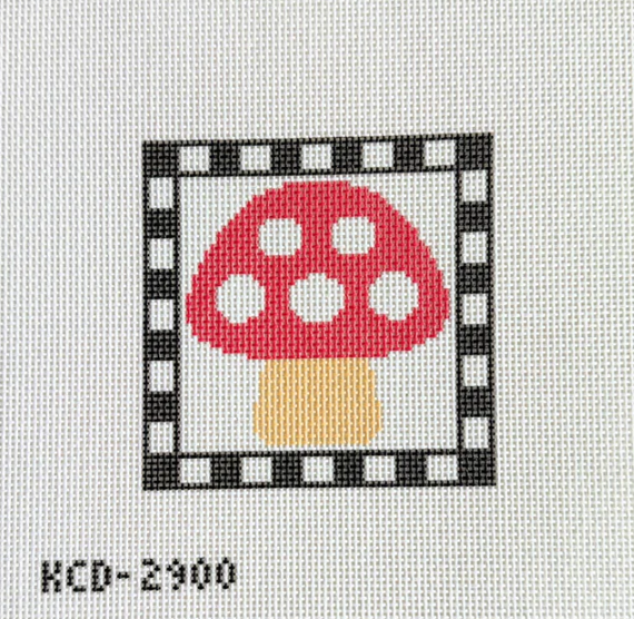 kc designers Mushroom Square Printed Canvas needlepoint canvas beginner
