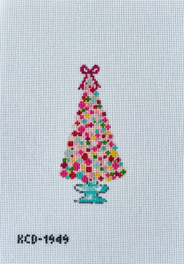 kc designers taylor beach Pink Ornament Tree needlepoint canvas