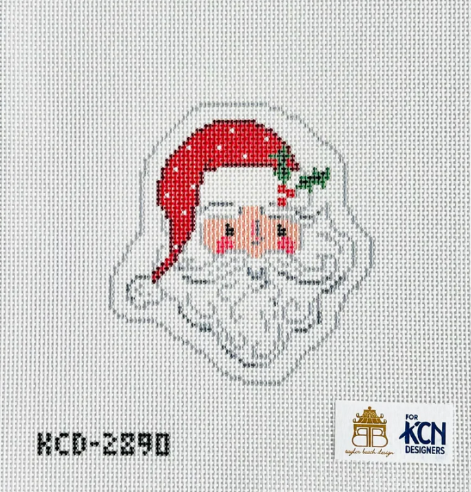 kc designers Santa Head Printed Canvas needlepoint canvas