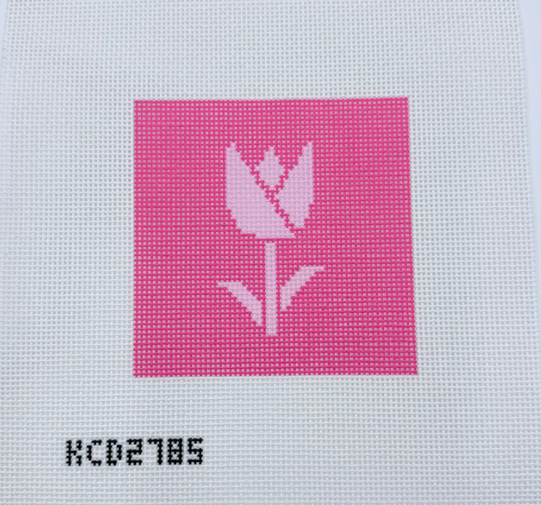 kc designers Tulip Printed Square needlepoint Beginner's Kit