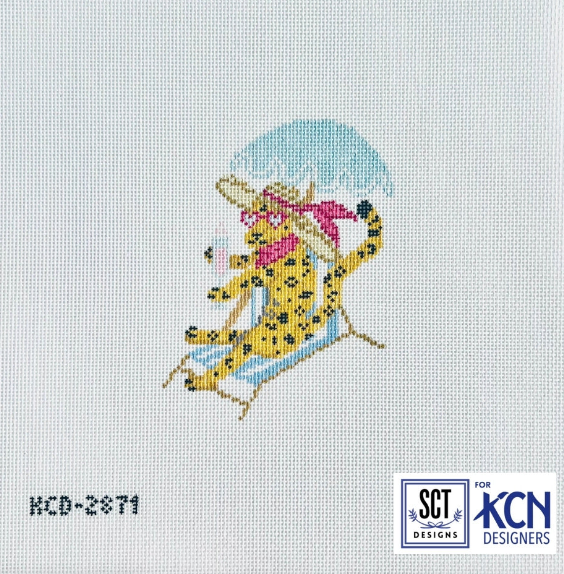 kcd La Dolce Vita Riviera Cheetah needlepoint canvas