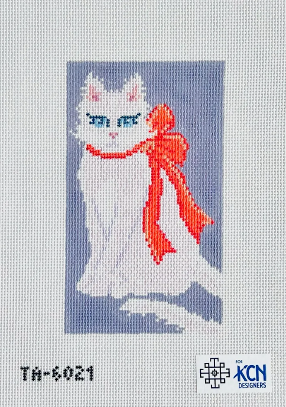 kcd Orange Cat Bookend Eyeglass Case Canvas needlepoint canvas