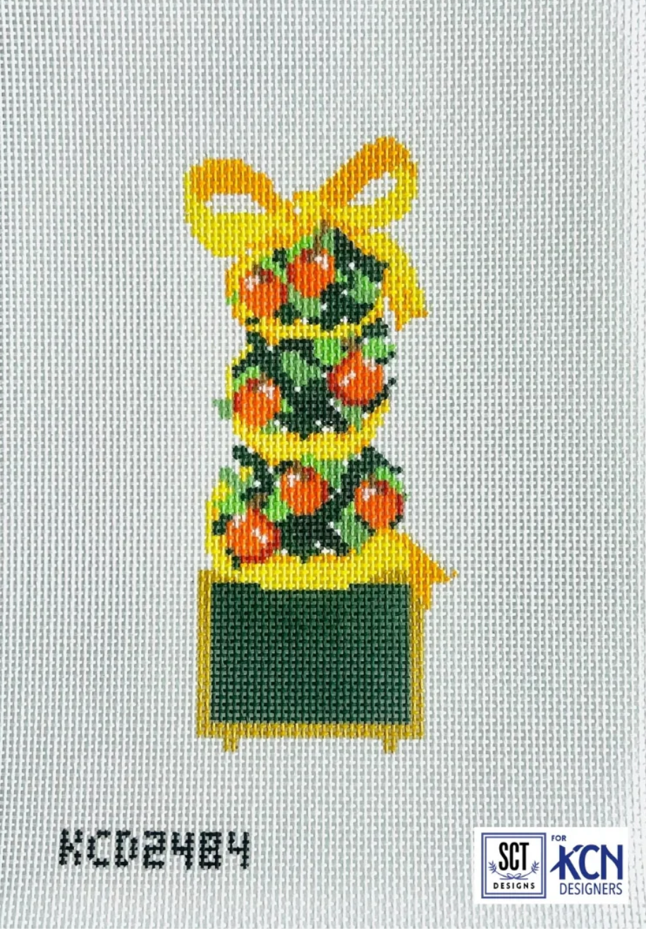 kcd oranges topiary needlepoint canvas