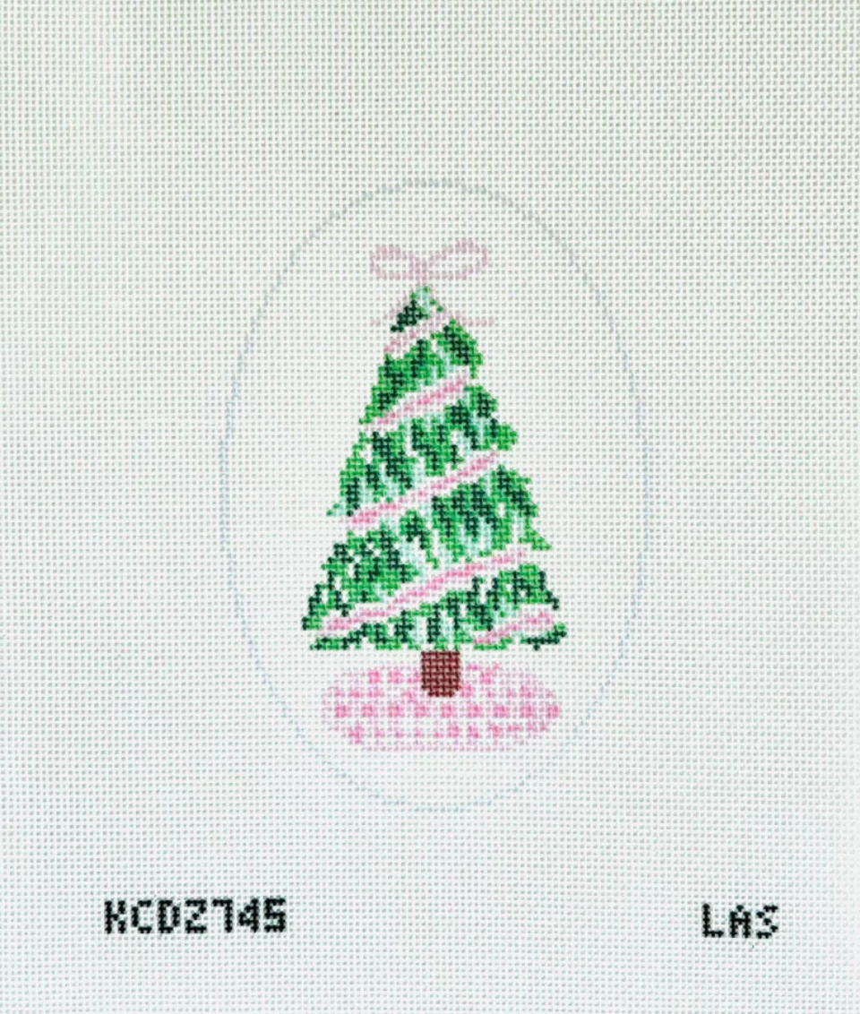 kcd pink tree ornament needlepoint canvas
