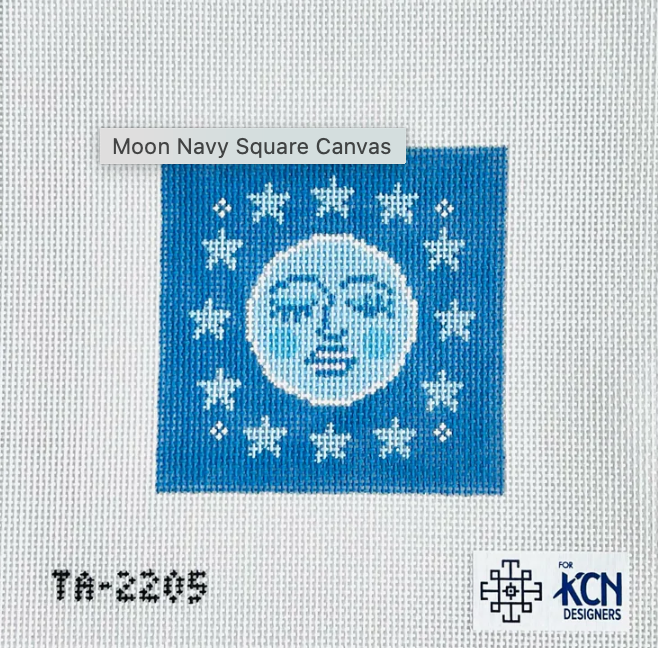 kcd thorn alexander Moon Navy Square needlepoint canvas