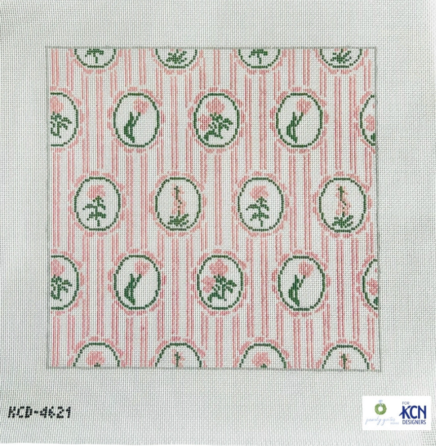 kcd vintage pink floral pillow needlepoint canvas