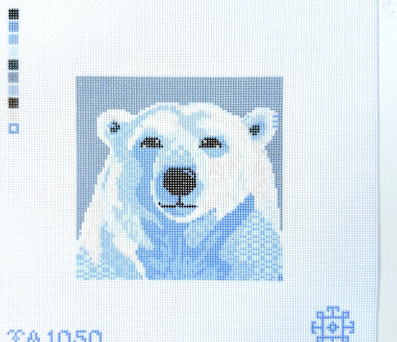 kcn Mini Polar Bear Printed needlepoint Canvas