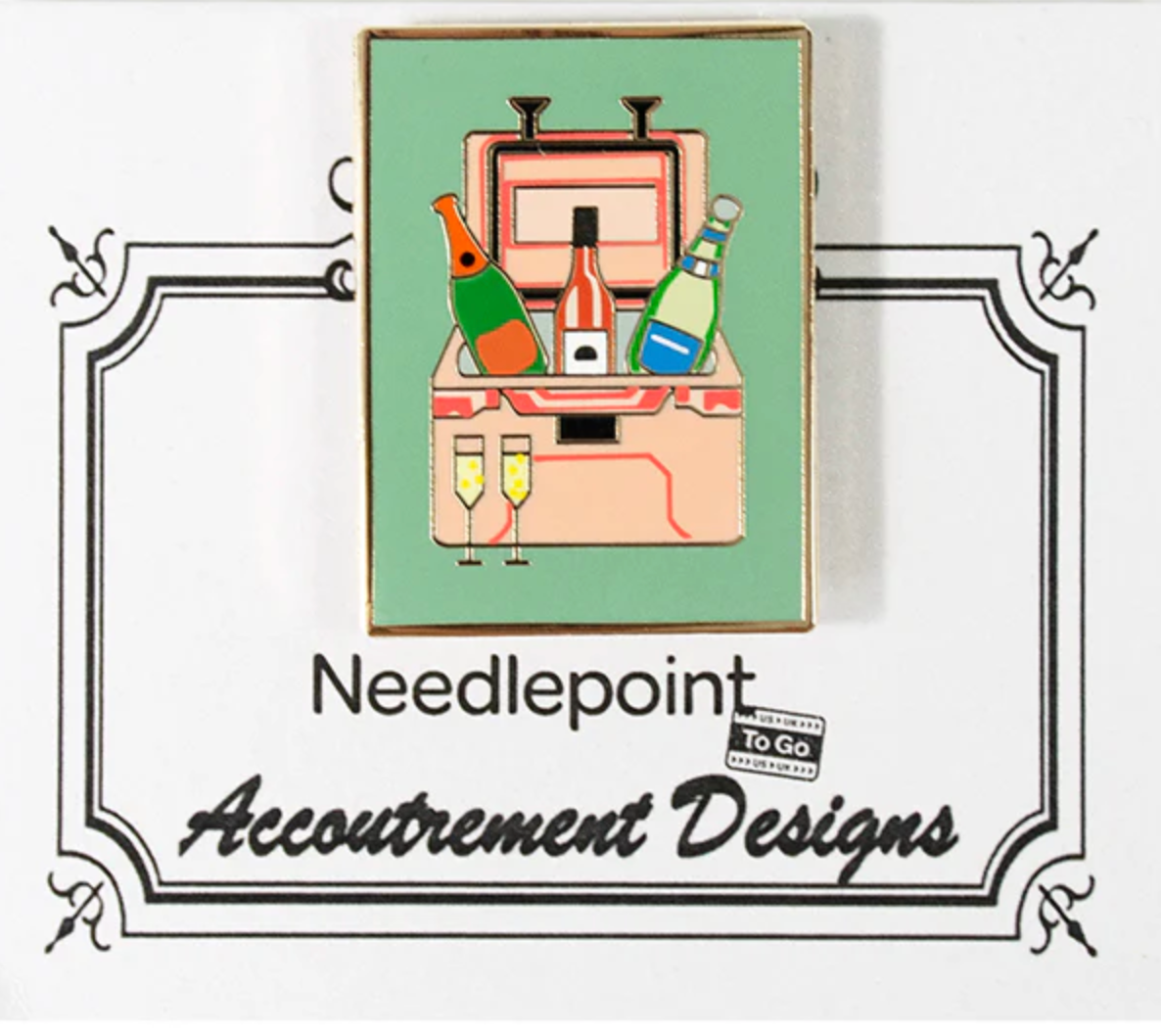 kirk and bradley Champagne Cooler Enamel Magnet Needleminder