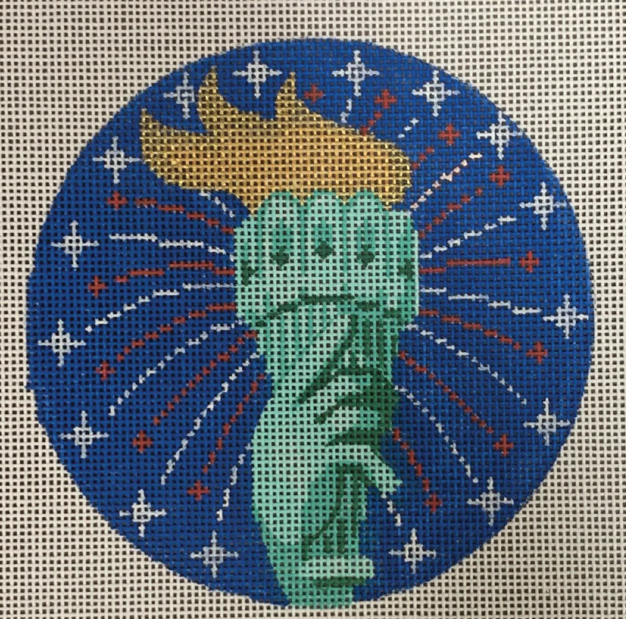 labors of love Liberty's Torch Patriotic Ornament needlepoint canvas