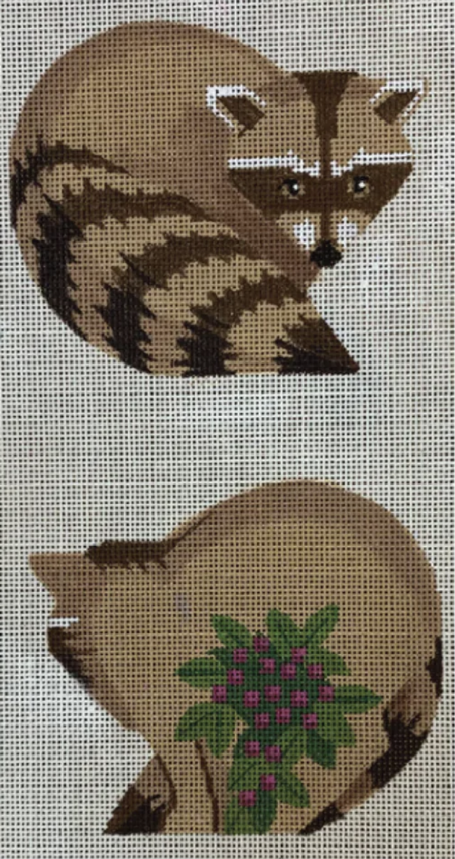 labors of love Raccoon Double Sided Ornament needlepoint canvas