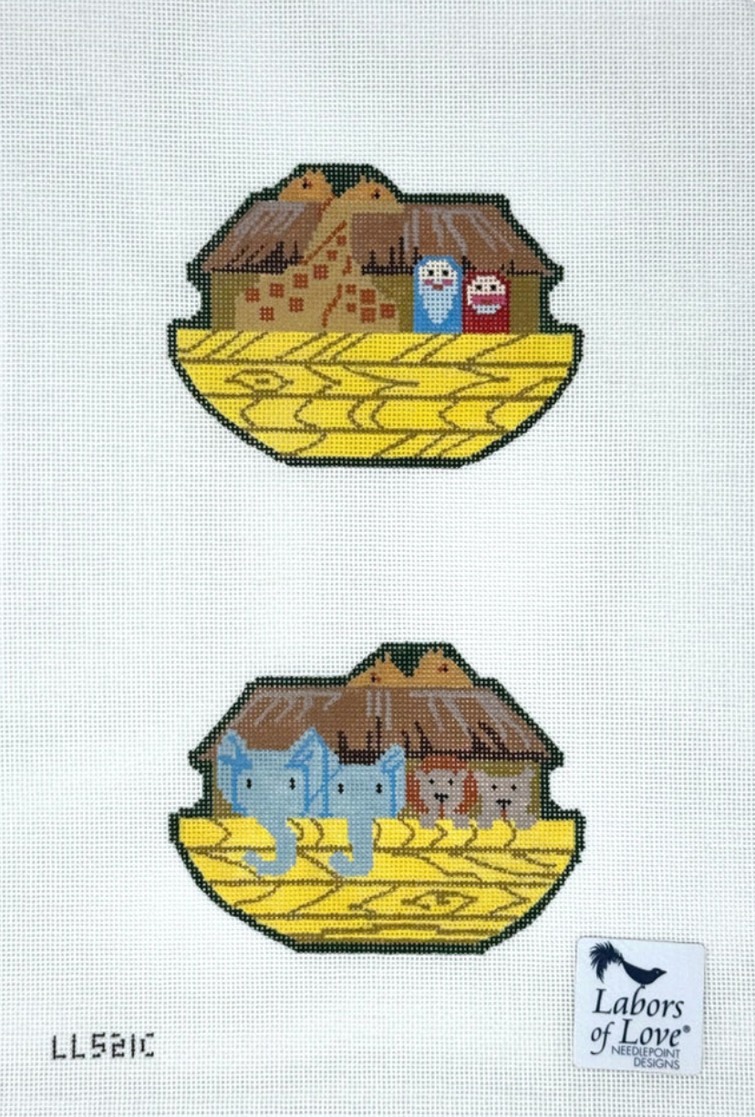 labors of love noahs ark double sided ornament needlepoint canvas