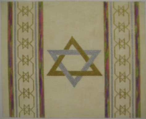 lani Star of David Pastel Tallis Bag needlepoint canvas