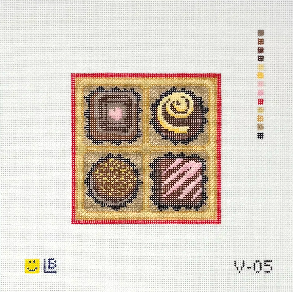 lauren bloch 4 Piece Chocolates Box needlepoint canvas