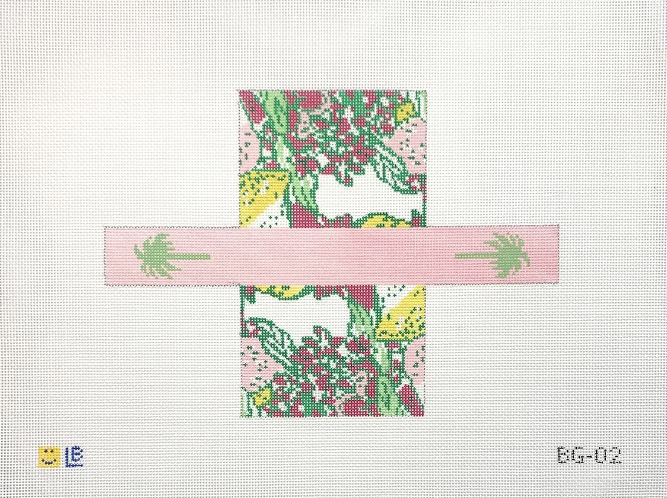 lauren bloch Lilly Inspired 3D Mini Bag - Pink needlepoint canvas