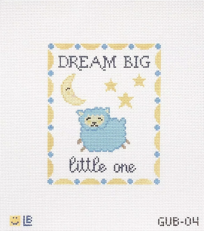lauren bloch dream big blue needlepoint canvas