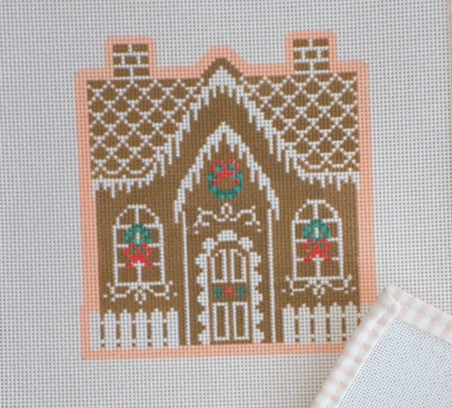 le point Christmas Village Gingerbread House needlepoint canvas