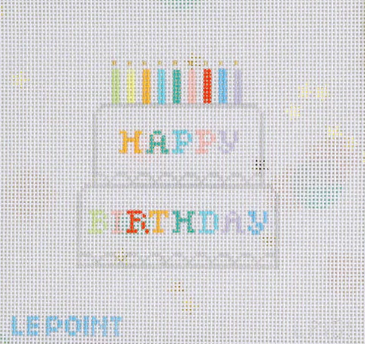 le point studio Mini Cake Happy Birthday needlepoint canvas