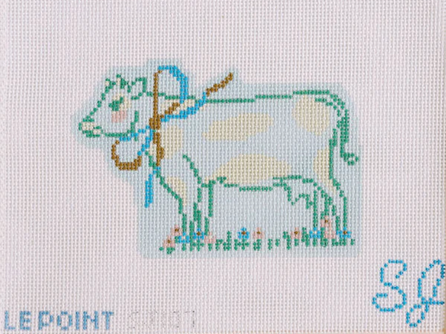 le point studio Spring Cow needlepoint canvas