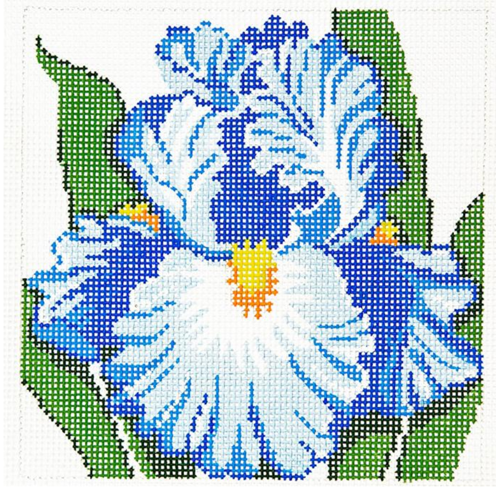 lee iris needlepoint canvas