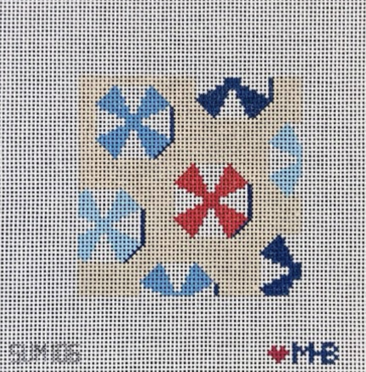 love mhb Beach Umbrellas Square coaster needlepoint canvas