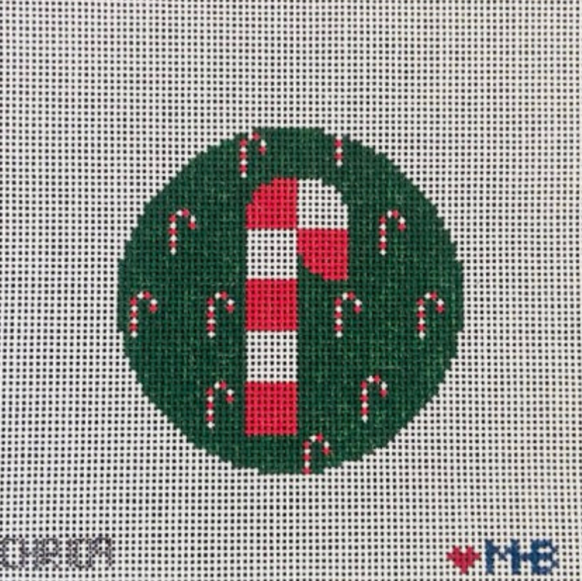 love mhb Candy Cane Round needlepoint canvas