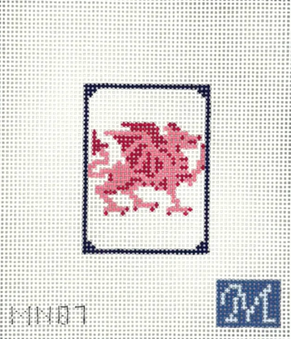 maura nolan Red Dragon Mahjong Tile needlepoint canvas