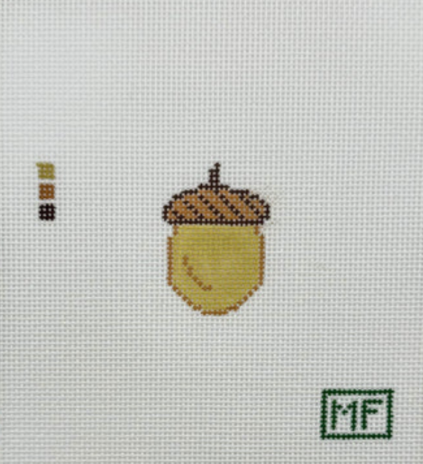 meg francez Acorn Mini bag charm needlepoint canvas
