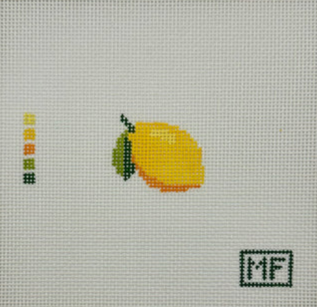 meg francez Lemon Mini bag charm needlepoint canvas