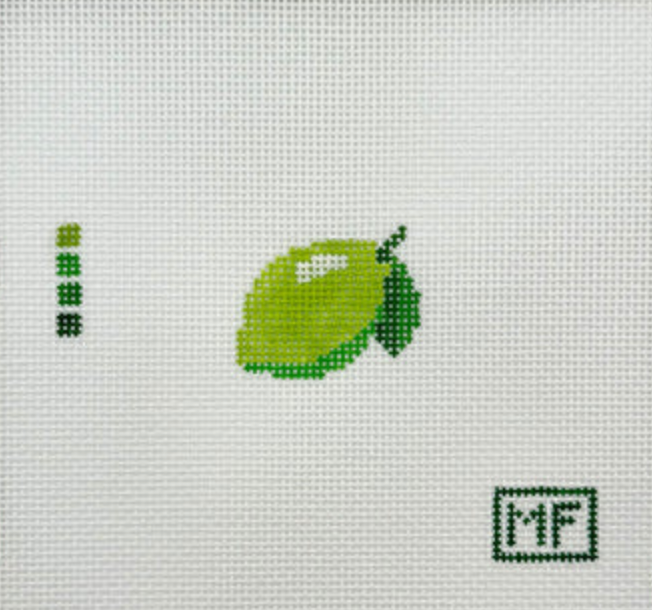 meg francez Lime Mini bag charm needlepoint canvas