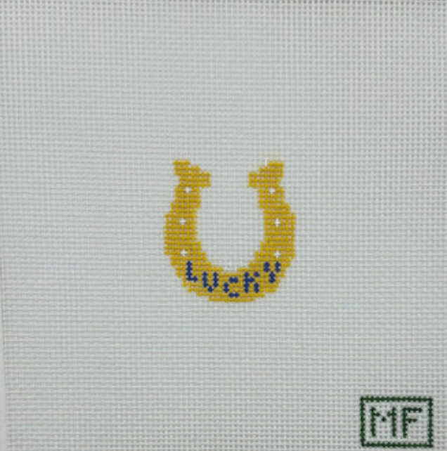 meg francez Lucky Horseshoe Charm needlepoint canvas