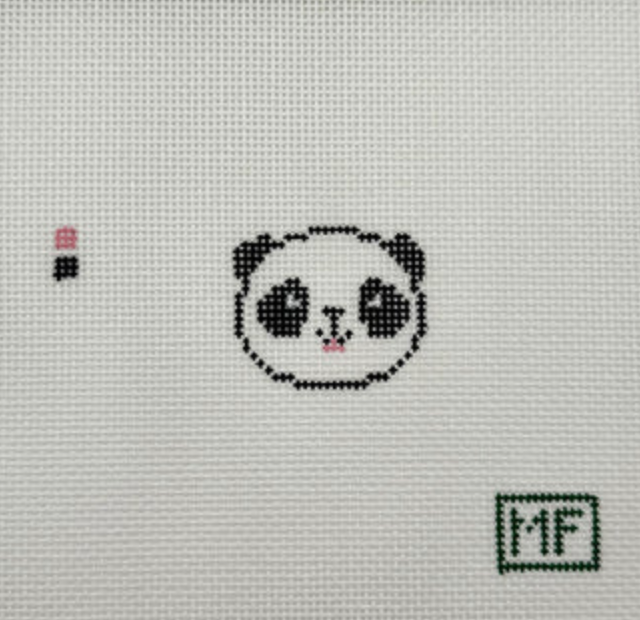 meg francez Panda Mini bag charm needlepoint canvas