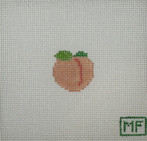 meg francez Peach Mini bag charm needlepoint canvas