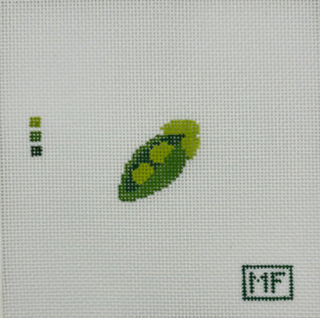 meg francez Peas in a Pod Mini bag charm needlepoint canvas