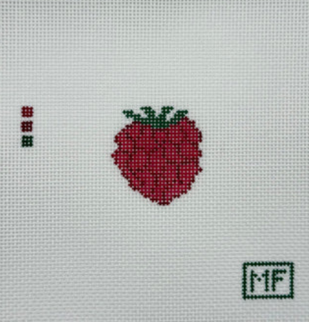 meg francez Raspberry Mini bag charm needlepoint canvas