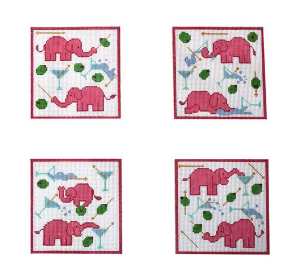 meredith collection One Too Many Martinis Coasters needlepoint canvas