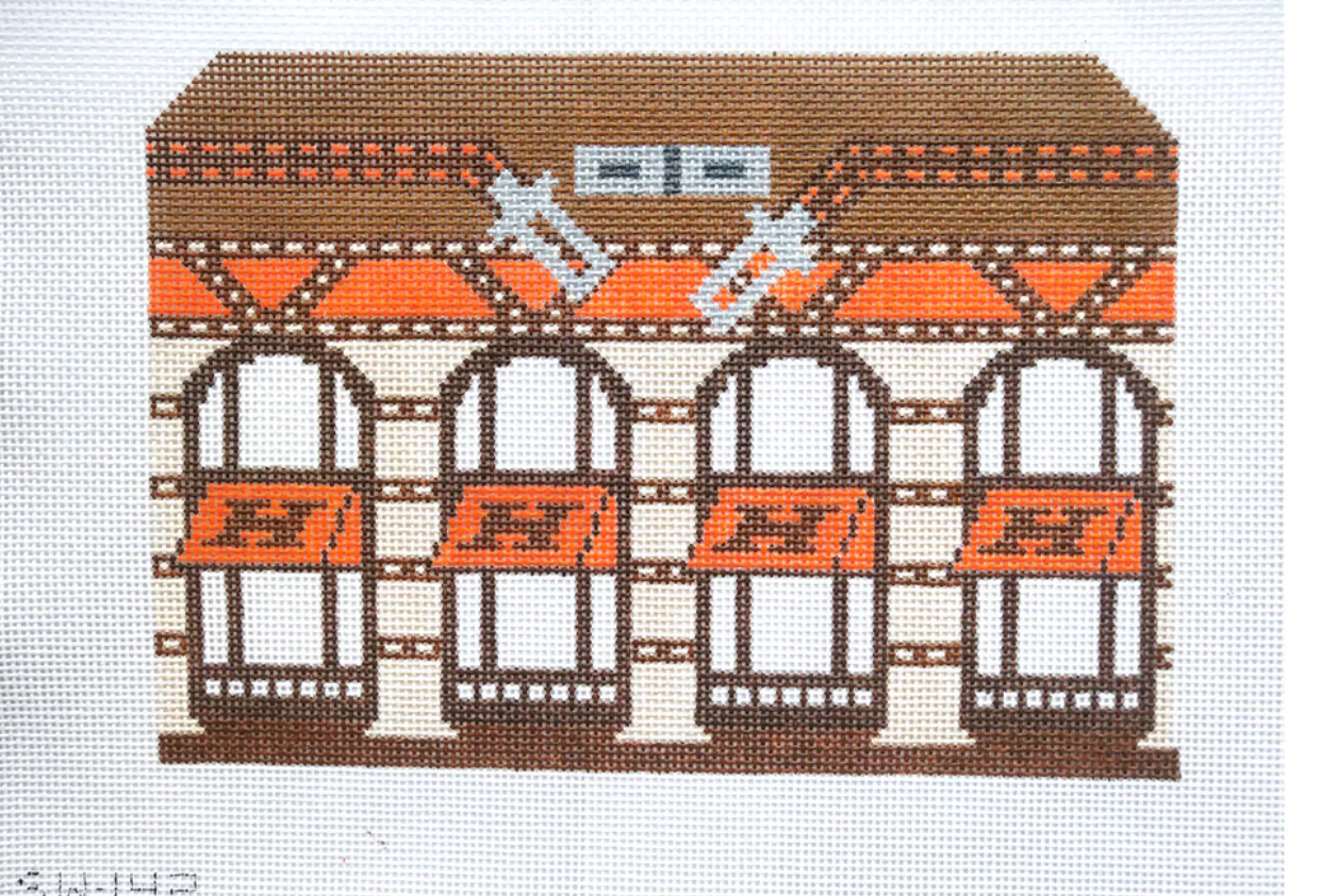 mimi in stitches H Windows Clutch Needlepoint Canvas